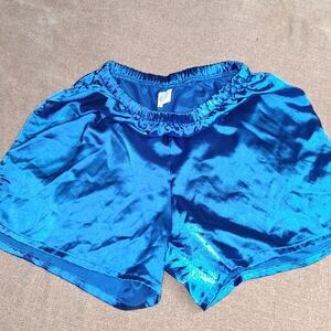 Shiny Blue Satin Shorts